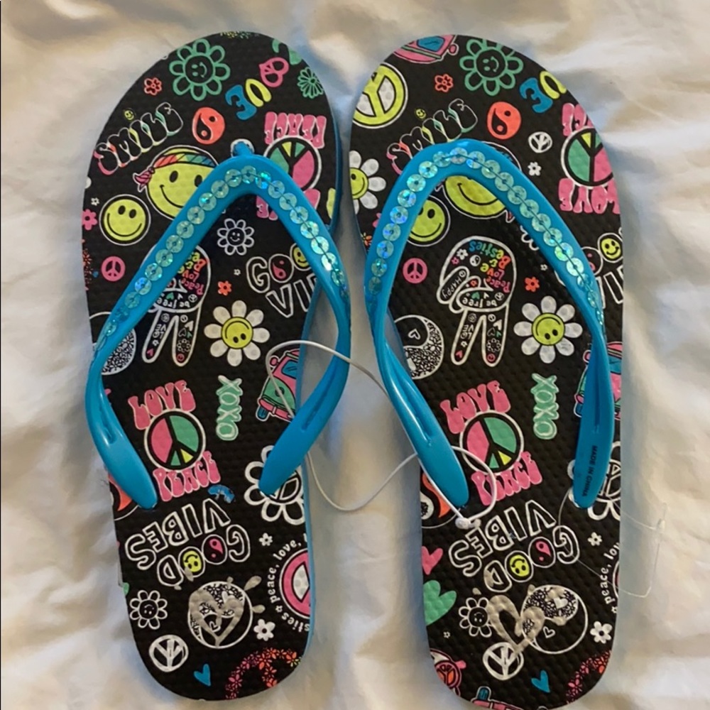 NWT Justice Flip Flops